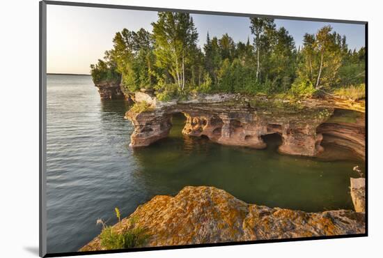 Sandstone Cliffs, Sea Caves, Devils Island, Apostle Islands Lakeshore, Wisconsin, USA-Chuck Haney-Mounted Photographic Print