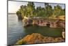 Sandstone Cliffs, Sea Caves, Devils Island, Apostle Islands Lakeshore, Wisconsin, USA-Chuck Haney-Mounted Photographic Print