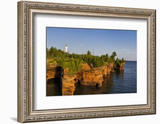 Sandstone Cliffs, Sea Caves, Devils Island, Apostle Islands Lakeshore, Wisconsin, USA-Chuck Haney-Framed Photographic Print