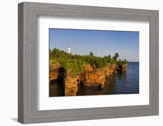 Sandstone Cliffs, Sea Caves, Devils Island, Apostle Islands Lakeshore, Wisconsin, USA-Chuck Haney-Framed Photographic Print