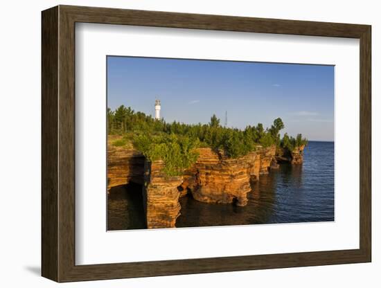 Sandstone Cliffs, Sea Caves, Devils Island, Apostle Islands Lakeshore, Wisconsin, USA-Chuck Haney-Framed Photographic Print