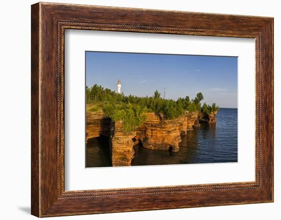 Sandstone Cliffs, Sea Caves, Devils Island, Apostle Islands Lakeshore, Wisconsin, USA-Chuck Haney-Framed Photographic Print