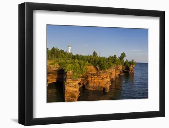 Sandstone Cliffs, Sea Caves, Devils Island, Apostle Islands Lakeshore, Wisconsin, USA-Chuck Haney-Framed Photographic Print