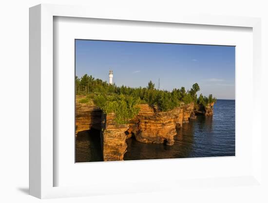 Sandstone Cliffs, Sea Caves, Devils Island, Apostle Islands Lakeshore, Wisconsin, USA-Chuck Haney-Framed Photographic Print