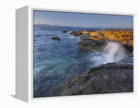 Sandstone Coast at Betlem, Del Llevant Peninsula, Majorca, Spain-Rainer Mirau-Framed Premier Image Canvas