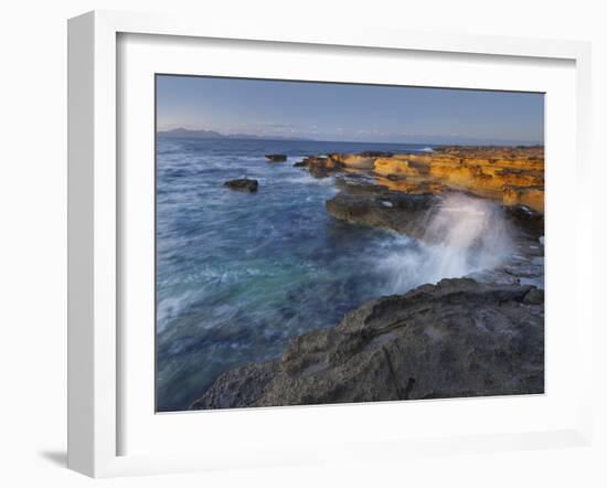 Sandstone Coast at Betlem, Del Llevant Peninsula, Majorca, Spain-Rainer Mirau-Framed Premium Photographic Print