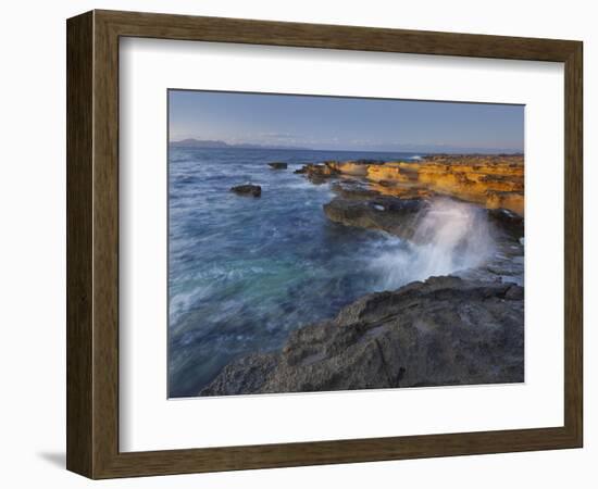 Sandstone Coast at Betlem, Del Llevant Peninsula, Majorca, Spain-Rainer Mirau-Framed Photographic Print