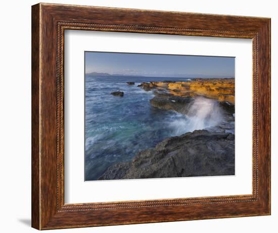 Sandstone Coast at Betlem, Del Llevant Peninsula, Majorca, Spain-Rainer Mirau-Framed Photographic Print