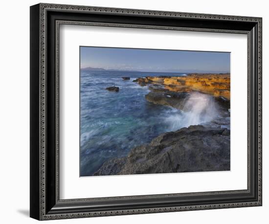 Sandstone Coast at Betlem, Del Llevant Peninsula, Majorca, Spain-Rainer Mirau-Framed Photographic Print