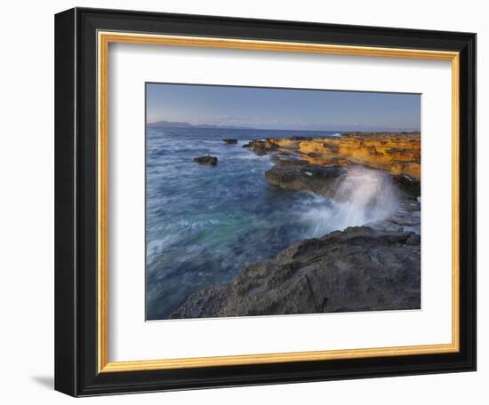 Sandstone Coast at Betlem, Del Llevant Peninsula, Majorca, Spain-Rainer Mirau-Framed Photographic Print