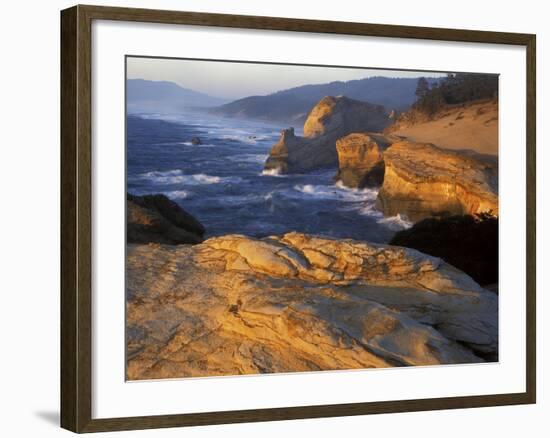 Sandstone Coastline, Cape Kiwanda State Natural Area, Oregon, USA-Charles Gurche-Framed Photographic Print