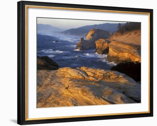 Sandstone Coastline, Cape Kiwanda State Natural Area, Oregon, USA-Charles Gurche-Framed Photographic Print