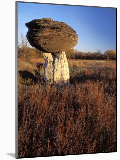 Sandstone formation, Mushroom Rocks State Park, Kansas, USA-Charles Gurche-Mounted Photographic Print