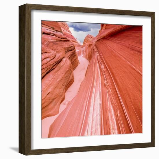 Sandstone Narrows in the Paria Canyon-Vermillion Cliffs Wilderness, Arizona-John Lambing-Framed Photographic Print