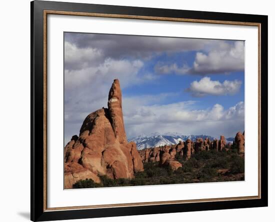 Sandstone Rock Formations in the Windows Region of Arches National Park, Near Moab, Utah-David Pickford-Framed Photographic Print