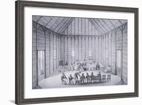 Sandwich Island Leaders Meeting with the Commanders of the Venus Frigate-null-Framed Giclee Print