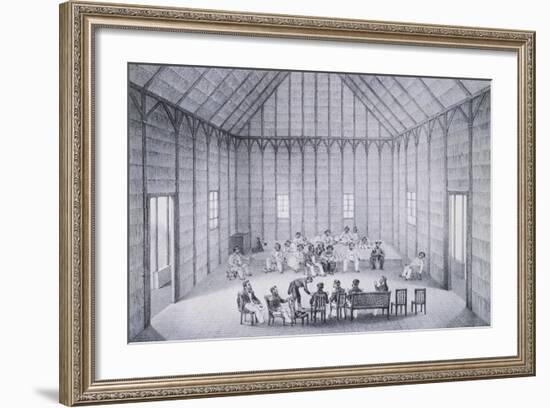 Sandwich Island Leaders Meeting with the Commanders of the Venus Frigate-null-Framed Giclee Print