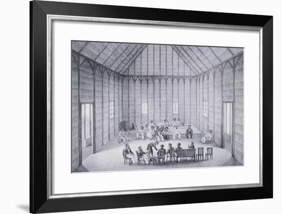 Sandwich Island Leaders Meeting with the Commanders of the Venus Frigate-null-Framed Giclee Print