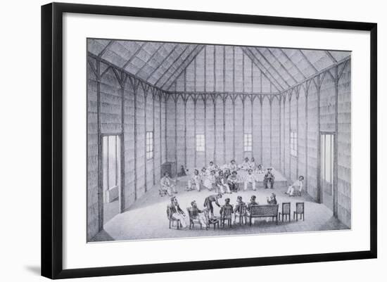 Sandwich Island Leaders Meeting with the Commanders of the Venus Frigate-null-Framed Giclee Print