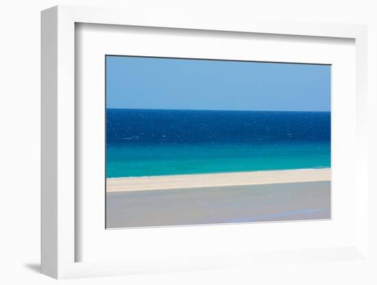 Sandy beach and bright blue ocean, Fuerteventura-Edwin Giesbers-Framed Photographic Print