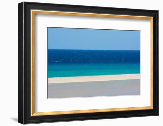 Sandy beach and bright blue ocean, Fuerteventura-Edwin Giesbers-Framed Photographic Print