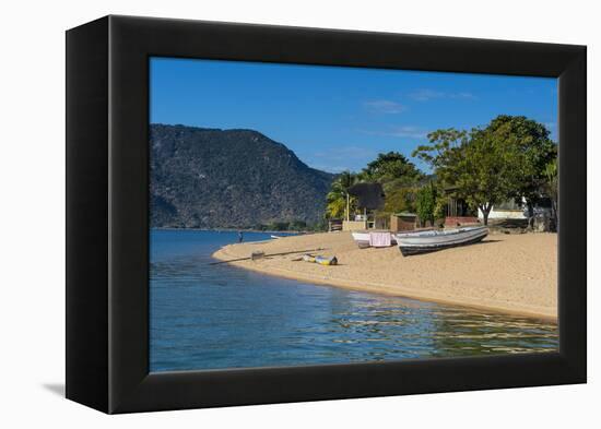 Sandy Beach at Cape Maclear, Lake Malawi, Malawi, Africa-Michael Runkel-Framed Premier Image Canvas