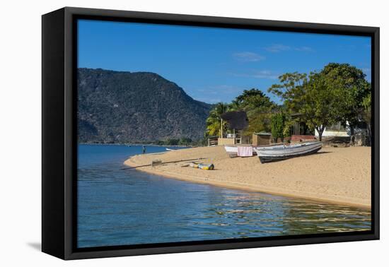 Sandy Beach at Cape Maclear, Lake Malawi, Malawi, Africa-Michael Runkel-Framed Premier Image Canvas