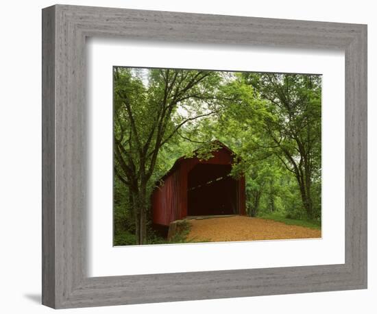 Sandy Creek Covered Bridge, Jefferson County, Missouri, USA-Charles Gurche-Framed Photographic Print