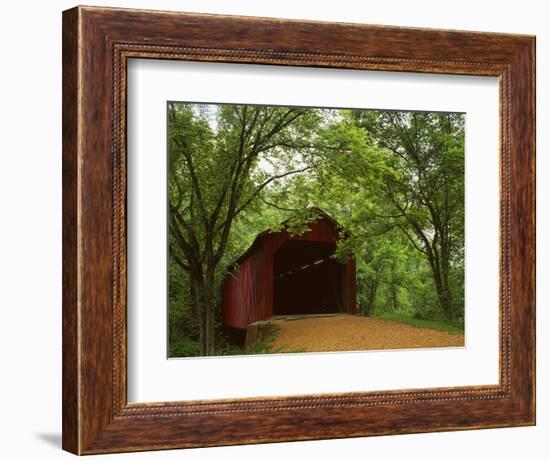 Sandy Creek Covered Bridge, Jefferson County, Missouri, USA-Charles Gurche-Framed Photographic Print