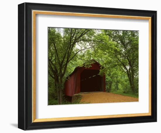 Sandy Creek Covered Bridge, Jefferson County, Missouri, USA-Charles Gurche-Framed Photographic Print