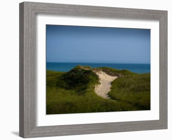 Sandy Path on Martha's Vineyard Beach.-James Shive-Framed Photographic Print