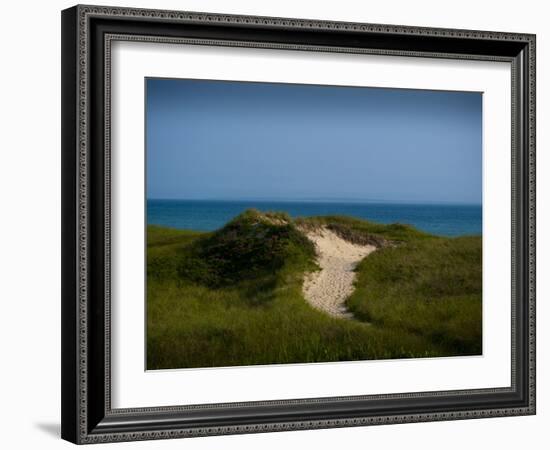 Sandy Path on Martha's Vineyard Beach.-James Shive-Framed Photographic Print