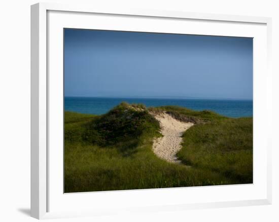 Sandy Path on Martha's Vineyard Beach.-James Shive-Framed Photographic Print