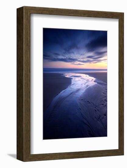 Sandymouth Bay at low tide at sunset, north Cornwall, UK-Ross Hoddinott-Framed Photographic Print