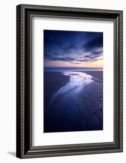 Sandymouth Bay at low tide at sunset, north Cornwall, UK-Ross Hoddinott-Framed Photographic Print