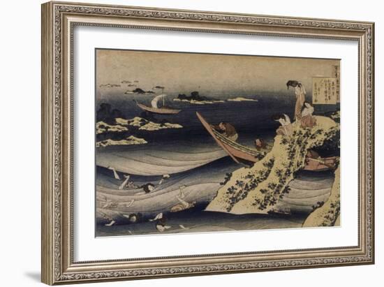 Sangi Takamura, pêcheuse d'ormeaux-Katsushika Hokusai-Framed Giclee Print