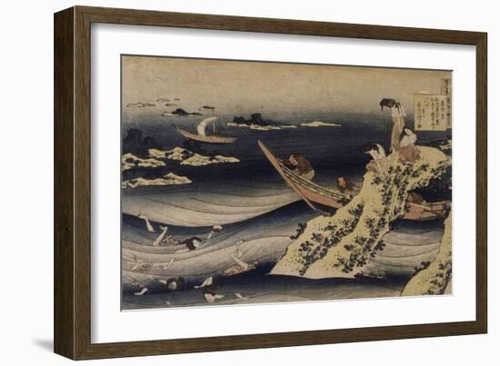 Sangi Takamura, pêcheuse d'ormeaux-Katsushika Hokusai-Framed Giclee Print