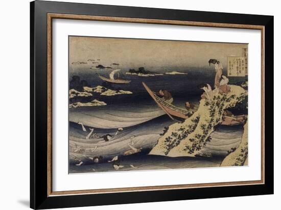 Sangi Takamura, pêcheuse d'ormeaux-Katsushika Hokusai-Framed Giclee Print