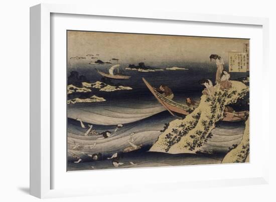 Sangi Takamura, pêcheuse d'ormeaux-Katsushika Hokusai-Framed Giclee Print