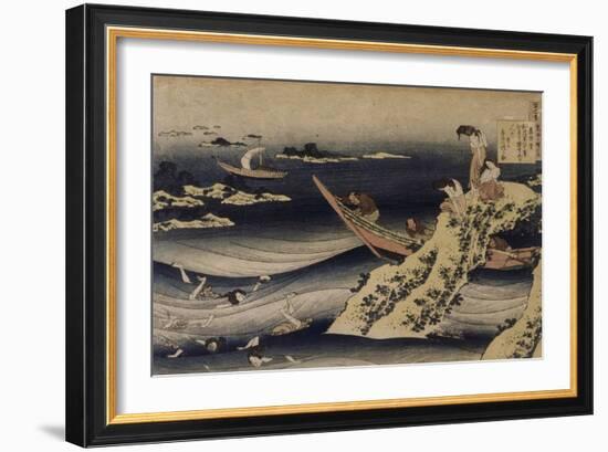 Sangi Takamura, pêcheuse d'ormeaux-Katsushika Hokusai-Framed Giclee Print