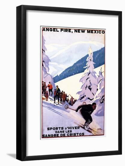 Sangre de Cristos, New Mexico - Spectators Watching Skier - Artwork-Lantern Press-Framed Art Print