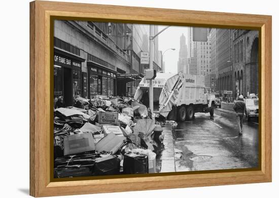 Sanitation Trucks Collecting Garbage-null-Framed Premier Image Canvas
