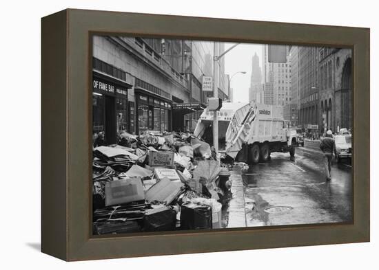 Sanitation Trucks Collecting Garbage-null-Framed Premier Image Canvas