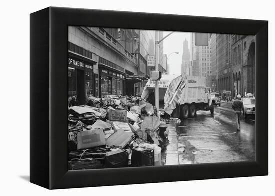 Sanitation Trucks Collecting Garbage-null-Framed Premier Image Canvas