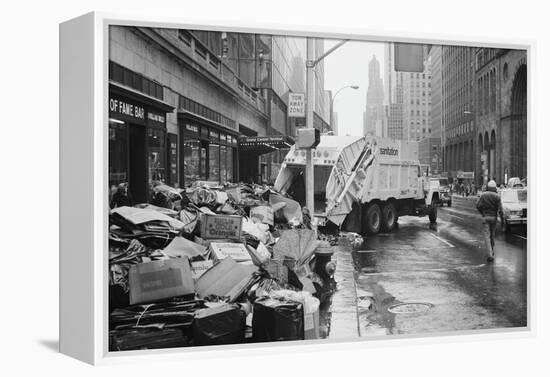 Sanitation Trucks Collecting Garbage-null-Framed Premier Image Canvas