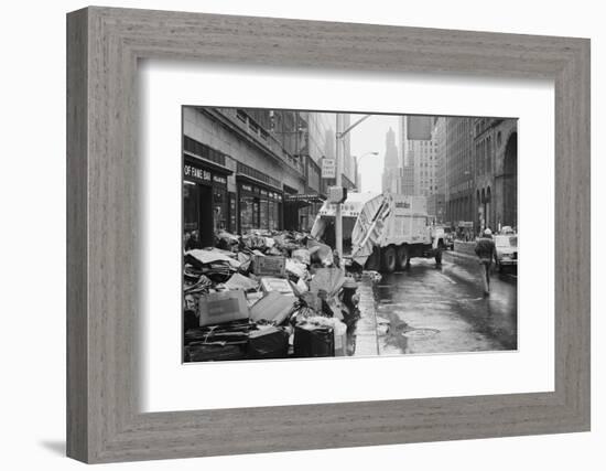 Sanitation Trucks Collecting Garbage-null-Framed Photographic Print