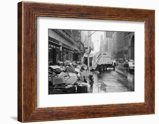 Sanitation Trucks Collecting Garbage-null-Framed Photographic Print