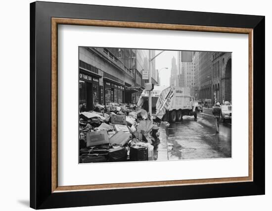 Sanitation Trucks Collecting Garbage-null-Framed Photographic Print