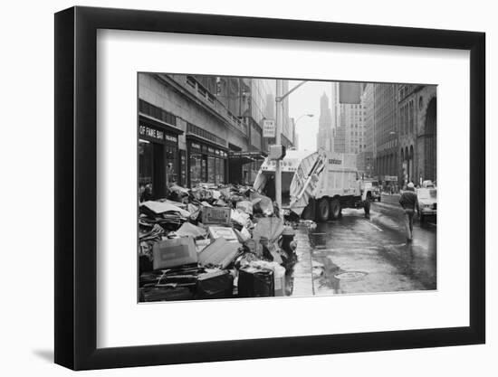 Sanitation Trucks Collecting Garbage-null-Framed Photographic Print