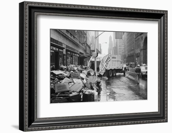 Sanitation Trucks Collecting Garbage-null-Framed Photographic Print